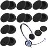 CAMETNG 16 cuscinetti auricolari di ricambio compatibili con Sennheiser, rotondi, auricolari per Logitech, 50 mm, in schiuma traspirante per PC serie Philips e altro ancora