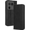RankOne Custodia A Portafoglio per Motorola Moto Edge 50 Ultra (6.7 Inches), Custodia Magnetica in Pelle Nero