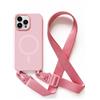 2NSPDRGNI Magnetica Cover con Collana Compatibile con iPhone 14 Pro Max,Case con Laccio per Il Collo Custodia con Cordino,Pink