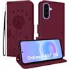 DiaryTown Cover per Samsung Galaxy A57 5G Custodia per Cellulare per Dente di Leone in PU Pelle Libro Flip Case Magnetica Portafoglio Porta Carte Antiurto Protettiva Cover per Galaxy A57 5G - Bordeaux