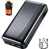 Ahigh Batteria da 20000 mAh, batteria esterna da 5 V per gilet riscaldato, giacca, cappotto, pantaloni e biancheria intima riscaldata, batteria di ricambio per abbigliamento riscaldato