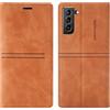 OKZone Cover per Samsung Galaxy S22 Plus, Cover a Libro Samsung S22 Plus, Custodia in Pelle Samsung S22 Plus Magnetica [Portafoglio] Custodia Silicone TPU,Funzione Supporto Slot Schede (Marrone)