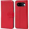 Verco Custodia a libro per Google Pixel 10a, per Pixel 10a, con funzione di carte di credito, colore: rosso