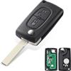 AULESSE 2 Tasti FSK Chiave Telecomando 433 MHz con Chip ID46 PCF7961 | Per Peugeot 207 307 308 407 807 3008 5008 Expert, Citroen C2 C3 C4 C5 C6, Auto Guscio Chiave, CE0536 - Lama HU83