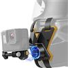 Yoxovo Supporto per mento magnetico per casco da moto per Hero 13 12 11 10 9 8 7 Max, Insta 360 X5 X4, DJI OSMO Action 5 Pro 4/3, AKASO cinghia di fissaggio, attacco verticale commutabile