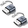 Truhuova DP Dummy Plug 4K DisplayPort Adattatore display virtuale con portachiavi, emulatore EDID Headless Ghost per desktop remoto e server, emulatore di scheda grafica per PC, Mac, Linux, blu-grigio (2 pezzi