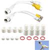 Pawubai Kit Combinatore e Splitter PoE, Splitter PoE Impermeabile per 2 Telecamere IP, Alimentazione Trasmissione di Rete tramite Un Singolo Cavo Ethernet, Interruttore PoE o NVR PoE, Uso Interno Esterno