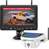 VASTEND Telecamera Retromarcia Wireless Solare con Monitor 7, Sistema di Retromarcia Digitale HD 1080P, Batteria 10000mAh & Attacco Magnetico, IP69K Impermeabile per Camper, Camion, Rimorchio