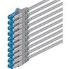 1aTTack.de 0,5m - grigio - 10 pezzi - Rete Cavi Cat6a | S-FTP | CAT 6a | doppia schermatura - certificato GHMT | PIMF | 500MHz | 10000 Mbit/s