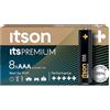 ITSON, AAA Premium batterie alcaline, confezione da 8, consigliate per fotocamere, controller di gioco, LR3IPR/8CP