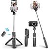EasyULT Bastone Selfie, 3 in 1 Selfie Stick Bluetooth Treppiede Estensibile, con Telecomando Wireless Rimovibile, 360° Regolabile Portatile, per Huawei/Samsung, 4.0-6.2 Pollici Smartphone, Camera