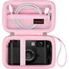 Canboc Custodia Canboc per fotocamera compatta FUJIFILM X Half Premium, borsa per fotocamera digitale FUJIFILM X-HF1, tasca in rete per cavo USB, rosa (solo custodia)