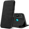Verco Case per Huawei P Smart 2020 Custodia, Cover a Libro Pelle PU per Huawei P Smart 2020 Custodia Premio Booklet Protettiva, Nero