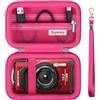 Supmay borsa da trasporto per fotocamera digitale subacquea OM System OLYMPUS Tough TG-7 / Tough TG-6 / TG-5 / TG-4, custodia da viaggio con tasca in rete per batteria, cavo di ricarica, Rosered