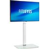 FITUEYES Supporto TV da Pavimento per 19-42 43 Pollici, 30° Inclinabile / 70° Girevole / 16 Altezze Regolabili Porta TV da Terra, Max VESA 200x200 mm Portata 35kg Bianco