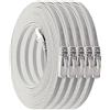 1aTTack.de 0,25m - Bianco - 5 Pezzi Cat.7 Cavo di Rete Piatto 10GB/s Slim Flat Cavi RJ45 Patch Cavi di Installazione Nastro - Compatibile CAT5 CAT6 CAT7 Cat 8