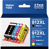 SHEENGO 912 912XL Cartucce Compatibile per HP 912 XL Multipack per HP OfficeJet 8010 8012 8013 8014 8015 8017 8018 per OfficeJet Pro 8022 8020 8023 8024 8025 (Nero Ciano Magenta Giallo, 4-Pack)