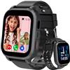 Ruopoem 4G Smartwatch Bambini, Smartwatch per Bambini con GPS Videochiamate Chiamate Telefono, Orologio GPS Bambino SOS IP68 Modalità Scuola Giochi Sveglia Regalo per Ragazzo Ragazza
