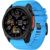 MELEJIA 26mm Cinturino di Ricambio Compatibile con Garmin Instinct 3 50mm/Fenix 8 51mm/Fenix 7X/7X Pro/6X Pro/Epix Pro 51mm, 26mm Ricambio Cinturino, Regolabile Silicone Cinturini-Azzurro Cielo