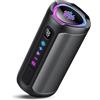 aowoka Cassa Bluetooth 5.4 Potente 20W, Doppio Driver Basso, 20H Autonomia, Casse Bluetooth Portatile con 2 EQ Modalità+Display Digitale, 7 RGB, TF, Accoppiamento TWS, Altoparlante Bluetooth da Esterno Feste