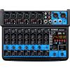 BOMGE 8 channel mini audio mixer Line Mixer ，DC 5V，with MP3 Player,Bluetooth, U disk 48V,24DSP effects, USB recording Ideal for Small Clubs or Bars, Studio Recording (8 channels-BLACK)