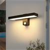 Riserva 21W Applique da Parete Esterno con Sensore di Movimento, Nero | 350° Girevole Lampada da Parete Esterno Moderno LED IP65 per Corridoio, Giardino, Garage, 3000K Bianco Caldo