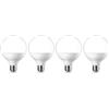 Amazon Basics Lampadine a LED, attacco Edison E27, a forma di globo, G93, 14,5 W (equivalenti a 100 W), Luce Bianca Calda, non dimmerabili, confezione da 4