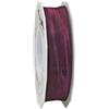 Präsent - Nastro in taffetà Lione con filo metallico viola scuro 25 mm di larghezza, 25 m di lunghezza