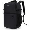 ECOHUB Zaino Ryanair 40x20x25, Zaino da Viaggio per Aereo per Laptop da 14 Pollici, Zaino Riciclato Resistente All'acqua Bagaglio a Mano per Scuola Lavoro e Trekking, 20L-Nero