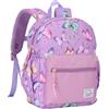 VASCHY Zaino scolastico per bambini, per ragazzi e ragazze, zaino per bambini con fibbia sul petto, Farfalla viola-12, Mini (not Fit Folder) - 12'' H, Casual