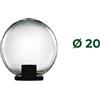 Sovil Sfera da giardino a globo in policarbonato per lampione trasparente D.20 CM 1XE27 per palo da 6 cm