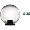 Fumagalli Sfera da giardino a globo in policarbonato per lampione bianco opale D.25 CM 1XE27 per palo da 6 cm
