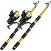 Odoukey Canna da pesca telescopica gialla da 2 pezzi in fibra di vetro da 6 piedi e mulinello da spinning, canna da pesca portatile antiscivolo per viaggi in acqua dolce acqua salata