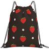 Generic Zaino con Coulisse Strawberry 02 Borsa con Coulisse Impermeabile Sacca da Palestra Pieghevole Drawstring Backpack per Viaggi Spiaggia Vacanze