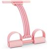 Bffcnl Elastico Fitness con Pedali Regolabile Banda di Resistenza con Pedali Multifunzionale Pedaliera Elastica per Casa, Rosa