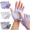 Grtheenumb Guanti Pilates, 3 Paia Guanti Yoga, Mezze Dita Pilates Antiscivolo con Impugnature per Donna, da Allenamento Traspiranti per Esercizi in Palestra