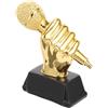 SOLUSTRE Trophy Premio Microfono per Karaoke in Resina Decor Festa Scuola Decor, Stile Creativo e Realistica per Concorsi di Canto e Ufficio Colore Casuale