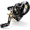 TAIZhiChen con Freno Elettronico Mano Sinistra Scorrevole Attrezzatura per Anglers, Pesca Al Basso Bass, Nero, Oro, Mano Sinistra, Freno DC Intelligente Con Cicalino
