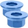 PACKOVE 2 Pezzi Dadi per Mozzo Bici M10 in Lega di Alluminio Blu, Leggeri e Resistenti, per Mozzo Posteriore Design Unico e Funzione Anti Allentamento