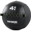 PhysKcal Medicine Wall Ball, palline slam in morbida pelle con peso per esercizi dinamici su tutto il corpo, allenamento HIIT, costruzione di forza e resistenza, impugnatura comoda strutturata (4 kg)