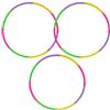 TULEBOLIAN Set di 3 hula hoop staccabili - Cerchi regolabili a 7 sezioni per | 8 sezioni a incastro. Leggero, colorato e portatile per il fitness e il gioco all'aperto.