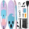 LIFERUN Tavola SUP portatile + zaino resistente + pagaia regolabile in 3 pezzi + pompa ad aria Dual Action + corda di sicurezza per il piede + 3 pinne rimovibili + kit di riparazione