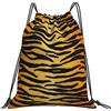 Generic Fashion Borsa Sportiva da Palestra Animal Print Tiger Black Gold Sacca Sportivo Poliestere Zaino Sportivo per Adulto All'Aperto Spiaggia 36X42Cm