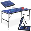 NAIZY Mini tavolo da ping pong pieghevole, 152,5 x 76 cm, per casa e interni