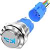 Cryofu Pulsante per clacson da 12 V, 16 mm, impermeabile, in metallo, per auto, barca, treno