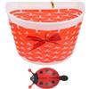 Hoement Cestino per Bicicletta in Plastica Rosso Lavorazione a Maglia e Fiocco, Fatto a Mano, Comodo per Riporre Oggetti su Bicicletta o Scooter Colore Colore Casuale Stili Multipli