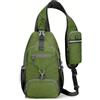 Generic Marsupio unisex in nylon, multiuso, a tracolla, per cellulare, per ciclismo, viaggi, passeggiate, uso quotidiano, pendolarismo, colore verde scuro, taglia unica