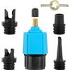 Bipl SUP - Adattatore per pompa, adattatore SUP per compressore, adattatore per pompa ad aria, con 4 bocchette per gas, adattatore per valvola sup, per tutti i tipi di gommoni, kayak, paddle board (blu)