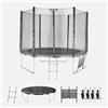sweeek Alice's Garden - Trampolino 305 cm - Marzo XXL Grigio - con Rete di Protezione, Scala, Telo, Rete per Scarpe, Kit di Ancoraggio, Trampolino da Giardino 305 cm |qualité PRO |normes EU