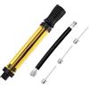 Gdfnmogo Gonfiatore sportivo portatile, pompa a sfera a doppia azione, supporta 40 PSI, tubo flessibile e ago d'aria per calcio, basket, pallavolo, strumento compatto per bici in ABS PC, nero (blu)